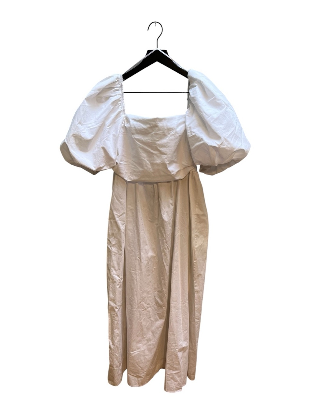 Zara White Square-Neck Puff Sleeve Maxi Dress -size large - Picture 10 of 15